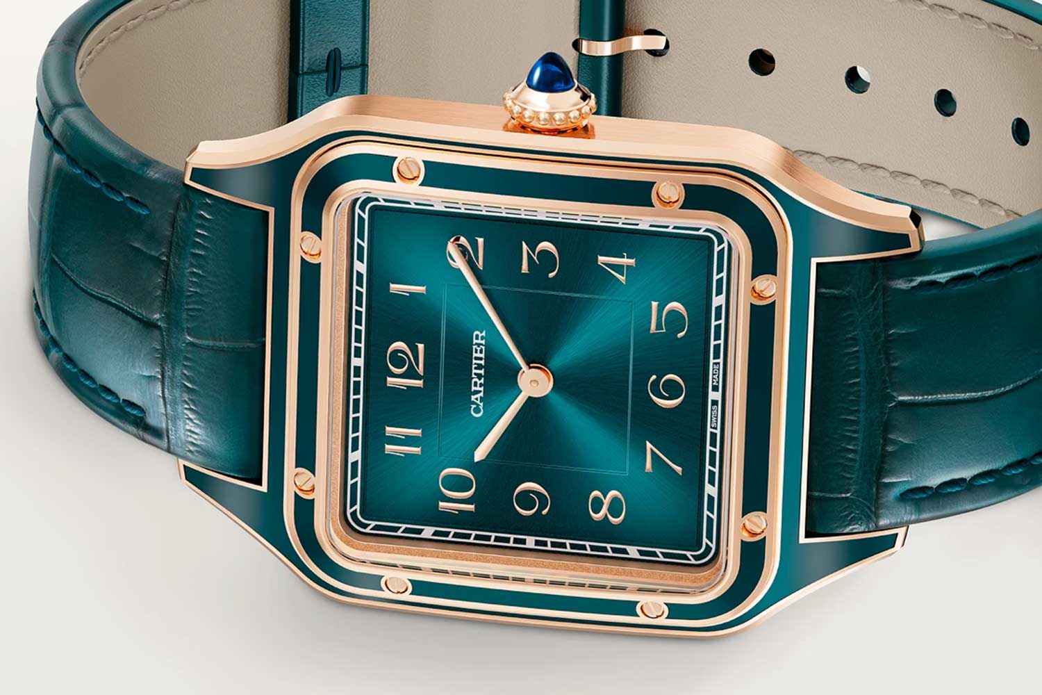 Santos-Dumont blue peacock in rose gold