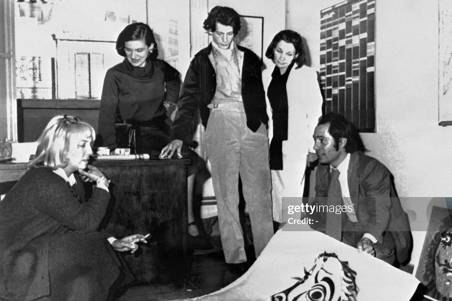 (From Left) Maya Widmaier-Picasso, Paloma Picasso, Bernard Ruiz-Picasso (grandson), Christine Ruiz-Picasso (wife of Paulo Picasso) and Claude Picasso (Image: GettyImages)