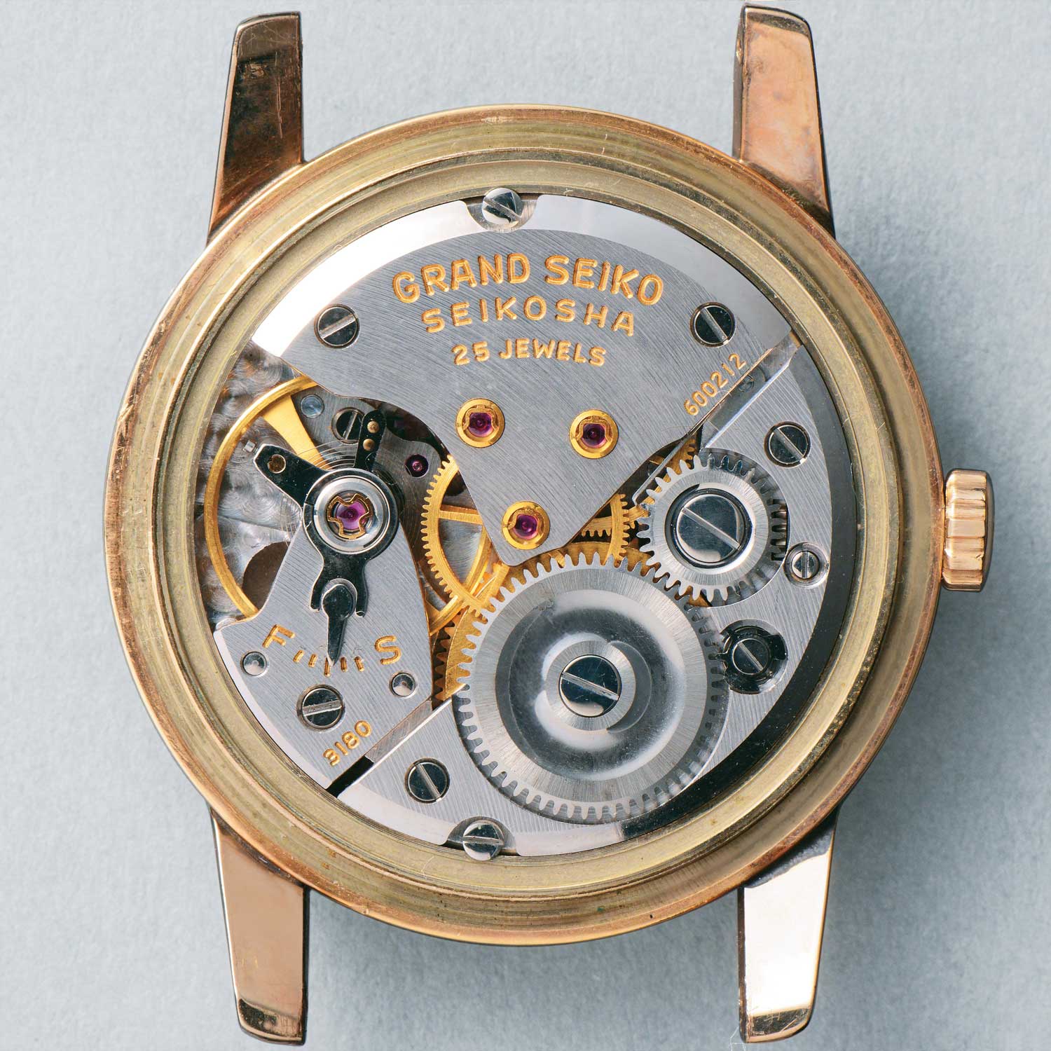 Sans caseback, the 1960 Grand Seiko ref. 3180 showcasing the movement within (Image: Grand Seiko)