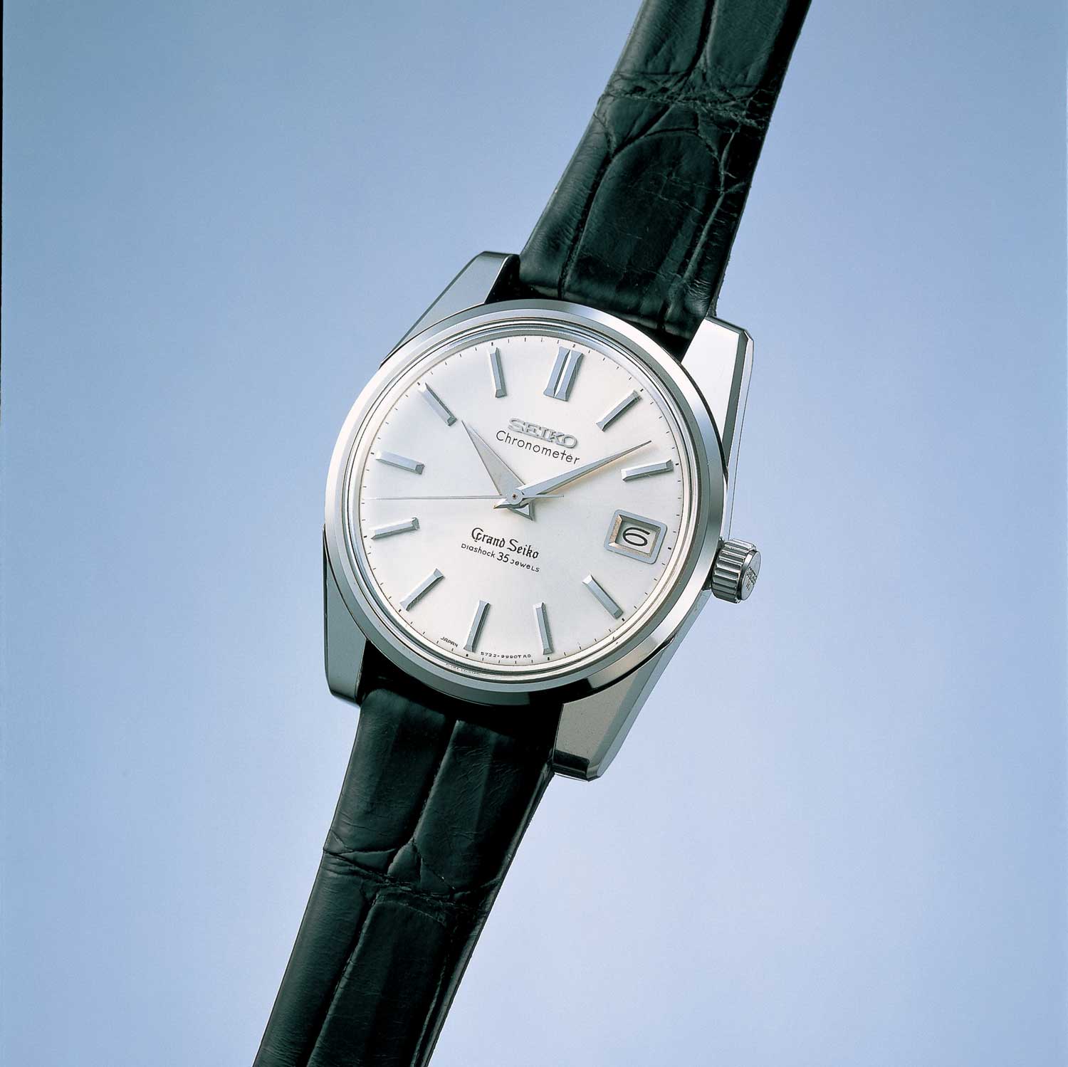 The 57GS commenced production in August 1963 with public launch in February 1964; the exact mode pictured here is a 57GS first featured in the 1966 Seiko catalog (Image: Grand Seiko)