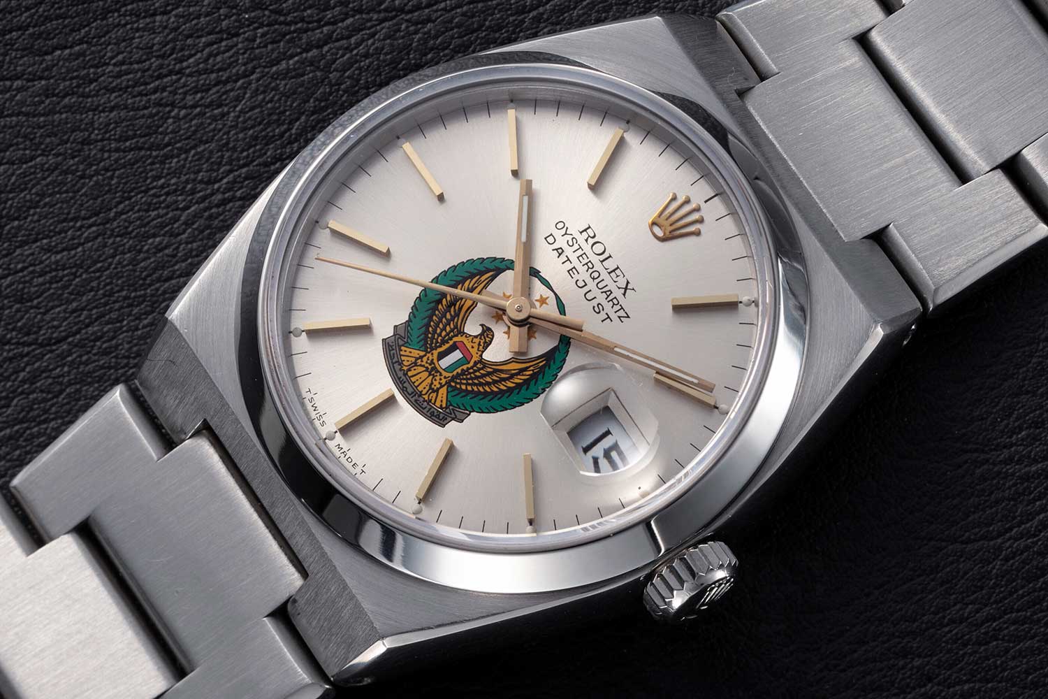 Rolex Oysterquartz Datejust with UAE Armed Force Logo, Ref. 17000 (Image: Christie's)