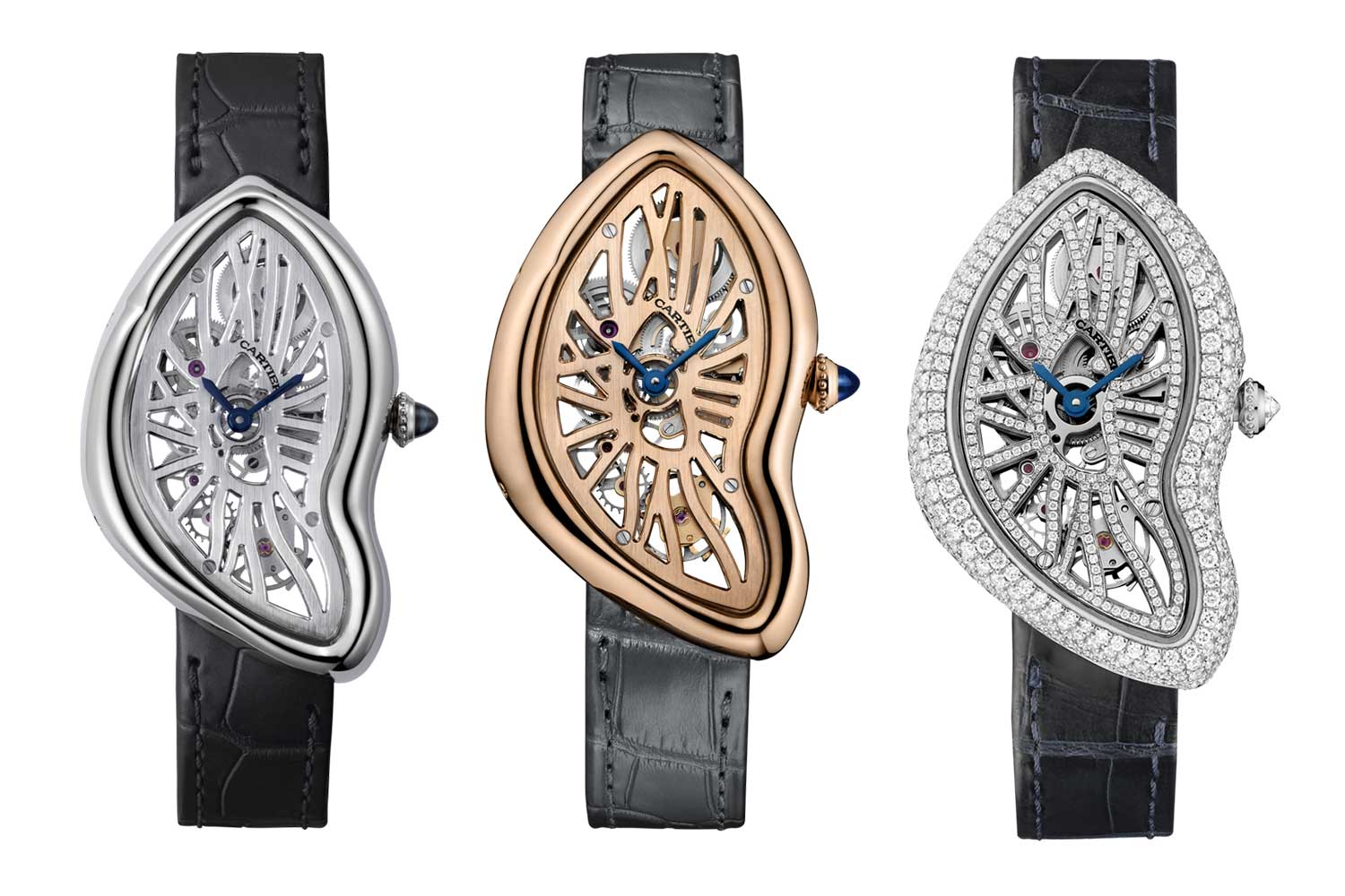 The limited edition Crash Skeleton in platinum launched in 2015, and later in pink gold and platinum adorned with diamonds in 2016