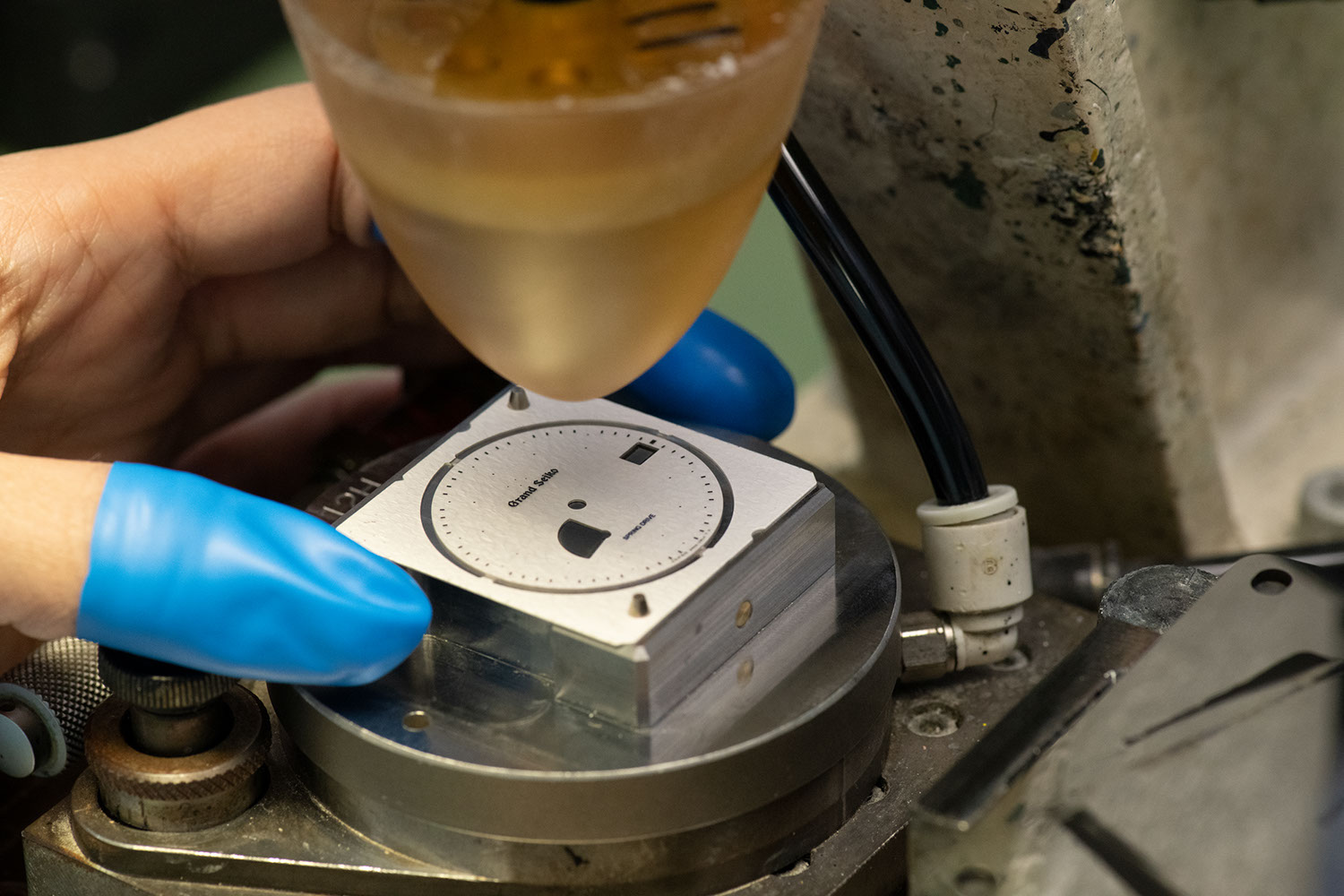 Stamping the bare 'Snowflake' dial (Image: Grand Seiko)